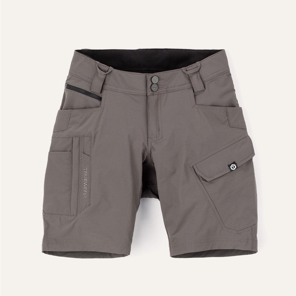 Truewerk T1 Werkshort Deep Grey Women’s Shorts with multi pockets Sz 0 Like New